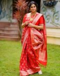 ATTRACTIVE SOFT LICHI SILK JACQUARD WORK SAREE WITH UNSTITCHED BLOUSE WEDDING WEAR WHOLESALE PRICE ETHNIC GARMENT (9)