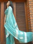 ATTRACTIVE SOFT LINEN SLAB WEAVING WORK SAREE WITH UNSTITCHED BLOUSE CASUAL WEAR WHOLESALE PRICE ETHNIC GARMENT (9)