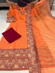 ATTRACTIVE SOUTH COTTON FANCY LACE WORK TOP BOTTOM WITH DUPATTA OFFICE WEAR WHOLESALE PRICE ETHNIC GARMENT (3)