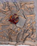 ATTRACTIVE SPACE SILK JARKAN DIAMOND HANDWORK SAREE WITH UNSTITCHED BLOUSE OFFICE WEAR WHOLESALE PRICE ETHNIC GARMENT (7)