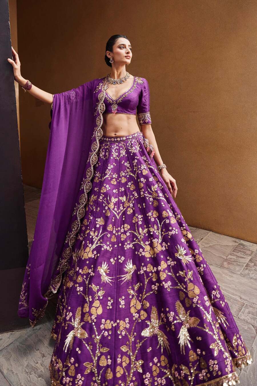 ATTRACTIVE THAI SILK SEQUENCE ZARI & DORI WORK LEHENGA CHOLI WITH DUPATTA PARTY WEAR WHOLESALE PRICE ETHNIC GARMENT (3)