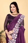 ATTRACTIVE TWILL NET MULTI WORK SAREE WITH UNSTITCHED BLOUSE PARTY WEAR WHOLESALE PRICE ETHNIC GARMENT (17)
