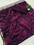 ATTRACTIVE TWILL NET MULTI WORK SAREE WITH UNSTITCHED BLOUSE PARTY WEAR WHOLESALE PRICE ETHNIC GARMENT (17)