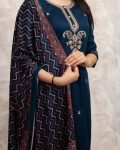 ATTRACTIVE VISCOSE CHANDERI SEQUENCE CODING EMBROIDERY WORK TOP BOTTOM WITH DUPATTA CASUAL WEAR WHOLESALE PRICE ETHNIC GARMENT (15)
