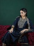 ATTRACTIVE VISCOSE CHANDERI SEQUENCE CODING EMBROIDERY WORK TOP BOTTOM WITH DUPATTA TEAL