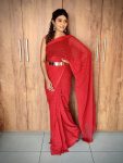 ATTRACTIVE VISCOSE WEAVING ZARI WORK READY TO WEAR SAREE WITH UNSTITCHED BLOUSE CASUAL WEAR WHOLESALE PRICE ETHNIC GARMENT (32)