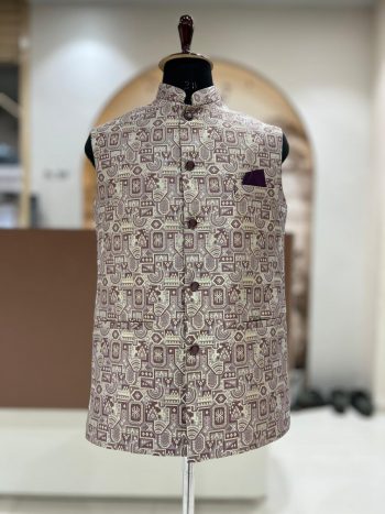 ATTRCATIVE JACQUARD JACKET  CREAM