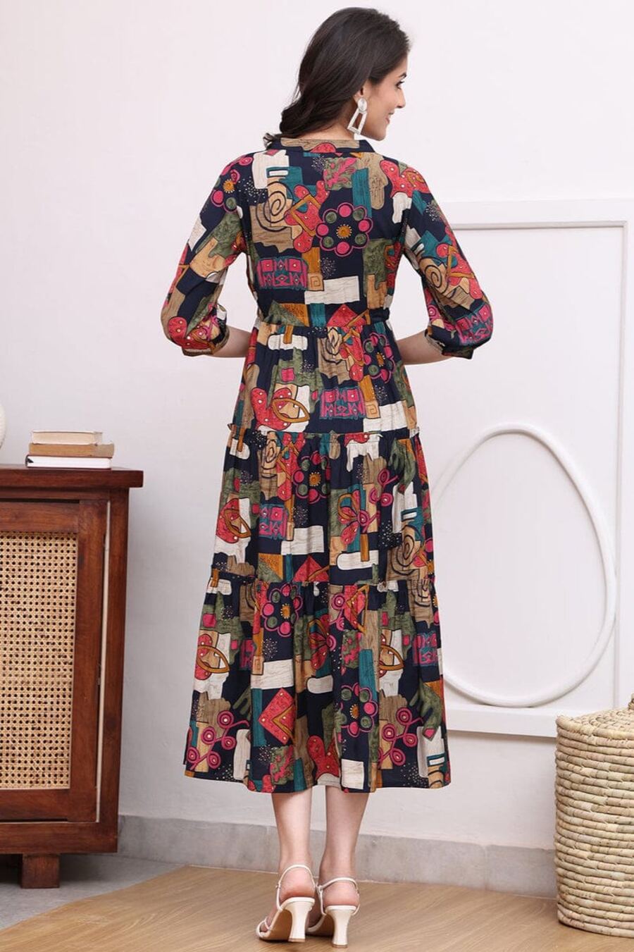 ATTRCTIVE RAYON PRINTED WORK ONE PIECE DRESS CASUAL WEAR WHOLESALE PRICE ETHNIC GARMENT (10)