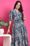 ATTRCTIVE RAYON PRINTED WORK ONE PIECE DRESS CASUAL WEAR WHOLESALE PRICE ETHNIC GARMENT (8)