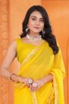 BOLLY WOOD GEORGETTE EMBROIDERY DUAL SEQUENCE WORK LACE SAREE WITH UNSTITCHED BLOUSE PARTY WEAR WHOLESALE PRICE ETHNIC GARMENT (15)
