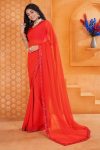 BOLLY WOOD GEORGETTE EMBROIDERY DUAL SEQUENCE WORK LACE SAREE WITH UNSTITCHED BLOUSE PARTY WEAR WHOLESALE PRICE ETHNIC GARMENT (7)
