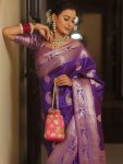BOLLYWOOD BANARASI SILK WEAVING WORK SAREE WITH UNSTITCHED BLOUSE WEDDING WEAR WHOLESALE PRICE ETHNIC GARMENT (27)