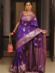 BOLLYWOOD BANARASI SILK WEAVING WORK SAREE WITH UNSTITCHED BLOUSE WEDDING WEAR WHOLESALE PRICE ETHNIC GARMENT (27)