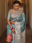 BOLLYWOOD BANARASI SILK WEAVING WORK SAREE WITH UNSTITCHED BLOUSE WEDDING WEAR WHOLESALE PRICE ETHNIC GARMENT (32)