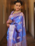BOLLYWOOD BANARASI SILK WEAVING WORK SAREE WITH UNSTITCHED BLOUSE WEDDING WEAR WHOLESALE PRICE ETHNIC GARMENT (40)