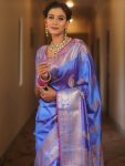 BOLLYWOOD BANARASI SILK WEAVING WORK SAREE WITH UNSTITCHED BLOUSE WEDDING WEAR WHOLESALE PRICE ETHNIC GARMENT (40)