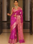 BOLLYWOOD BANARASI SILK WEAVING WORK SAREE WITH UNSTITCHED BLOUSE WEDDING WEAR WHOLESALE PRICE ETHNIC GARMENT (24)