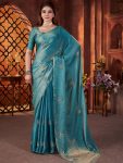 BOLLYWOOD FENDY SATIN SILK BEADS & PIPE HAND WORK BUTTA SAREE WITH UNSTITCHED BLOUSE PARTY WEAR WHOLESALE PRICE ETHNIC GARMENT (38)