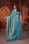 BOLLYWOOD FENDY SATIN SILK BEADS & PIPE HAND WORK BUTTA SAREE WITH UNSTITCHED BLOUSE PARTY WEAR WHOLESALE PRICE ETHNIC GARMENT (38)