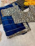 BOLLYWOOD JIMMY CHOO SEQUENCE AND REAL MIRROR BORDER WORK SAREE WITH STITCHED BLOUSE BRIDAL WEAR WHOLESALE PRICE ETHNIC GARMENT (13)