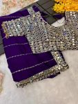 BOLLYWOOD JIMMY CHOO SEQUENCE AND REAL MIRROR BORDER WORK SAREE WITH STITCHED BLOUSE BRIDAL WEAR WHOLESALE PRICE ETHNIC GARMENT (28)