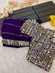 BOLLYWOOD JIMMY CHOO SEQUENCE AND REAL MIRROR BORDER WORK SAREE WITH STITCHED BLOUSE BRIDAL WEAR WHOLESALE PRICE ETHNIC GARMENT (28)