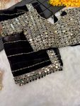 BOLLYWOOD JIMMY CHOO SEQUENCE AND REAL MIRROR BORDER WORK SAREE WITH STITCHED BLOUSE BRIDAL WEAR WHOLESALE PRICE ETHNIC GARMENT (1)