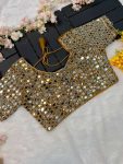 BOLLYWOOD JIMMY CHOO SEQUENCE AND REAL MIRROR BORDER WORK SAREE WITH STITCHED BLOUSE BRIDAL WEAR WHOLESALE PRICE ETHNIC GARMENT (1)