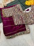 BOLLYWOOD JIMMY CHOO SEQUENCE AND REAL MIRROR BORDER WORK SAREE WITH STITCHED BLOUSE BRIDAL WEAR WHOLESALE PRICE ETHNIC GARMENT (8)