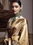 BOLLYWOOD SOFT LICHI SILK JACQUARD WORK SAREE WITH UNSTITCHED BLOUSE CREAM