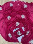 BOLLYWOOD VICHITRA SILK SEQUENCE WORK WITH ARCO BORDER SAREE WITH UNSTITCHED BLOUSE PINK