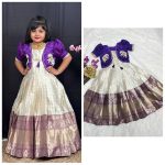 DESIGNER BANARASI SILK WEAVING ZARI WORK KID’S GOWN WITH KOTI WEDDING WEAR WHOLESALE PRICE ETHNIC GARMENT (13)
