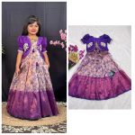 DESIGNER BANARASI SILK WEAVING ZARI WORK KID’S GOWN WITH KOTI WEDDING WEAR WHOLESALE PRICE ETHNIC GARMENT (14)