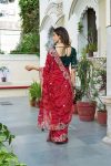 DESIGNER BANDHEJ PITHA & GOTA PATI WORK SAREE WITH UNSTITCHED BLOUSE BRIDAL WEAR WHOLESALE PRICE ETHNIC GARMENT (8)