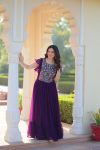 DESIGNER BLOOMING BEADS AND SEQUENCE MULTI THREADED EMBROIDERY WORK GOWN FESTIVE WEAR WHOLESALE PRICE ETHNIC GARMENT (11)