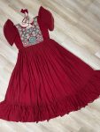 DESIGNER BLOOMING BEADS AND SEQUENCE MULTI THREADED EMBROIDERY WORK GOWN FESTIVE WEAR WHOLESALE PRICE ETHNIC GARMENT (3)