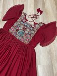 DESIGNER BLOOMING BEADS AND SEQUENCE MULTI THREADED EMBROIDERY WORK GOWN FESTIVE WEAR WHOLESALE PRICE ETHNIC GARMENT (3)
