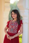 DESIGNER BLOOMING BEADS AND SEQUENCE MULTI THREADED EMBROIDERY WORK GOWN FESTIVE WEAR WHOLESALE PRICE ETHNIC GARMENT (3)