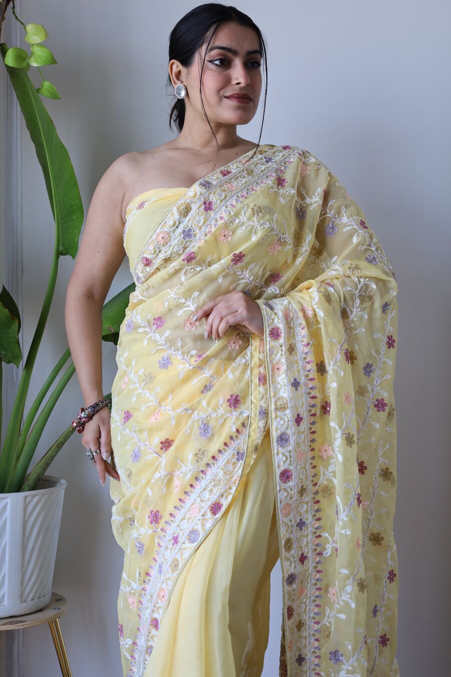 DESIGNER BUTTERFLY NET EMBROIDERY WITH STONE WORK SAREE WITH UNSTITCHED BLOUSE PARTY WEAR WHOLESALE PRICE ETHNIC GARMENT (23)