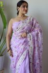 DESIGNER BUTTERFLY NET EMBROIDERY WITH STONE WORK SAREE WITH UNSTITCHED BLOUSE PARTY WEAR WHOLESALE PRICE ETHNIC GARMENT (37)