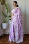 DESIGNER BUTTERFLY NET EMBROIDERY WITH STONE WORK SAREE WITH UNSTITCHED BLOUSE PARTY WEAR WHOLESALE PRICE ETHNIC GARMENT (37)