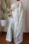 DESIGNER BUTTERFLY NET EMBROIDERY WITH STONE WORK SAREE WITH UNSTITCHED BLOUSE PARTY WEAR WHOLESALE PRICE ETHNIC GARMENT (39)
