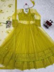 DESIGNER BUTTERFLY NET THREAD WITH SEQUENCE WORK KEDIYA STYLE TOP BLOUSE LEHENGA WITH DUPATTA PARTY WEAR WHOLESALE PRICE ETHNIC GARMENT (2)