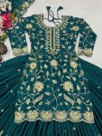 DESIGNER CHINNON SILK SEQUENCE EMBROIDERY WORK TOP LEHENGA WITH DUPATTA WEDDING WEAR WHOLESALE PRICE ETHNIC GARMENT (3)