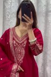 DESIGNER CHINON EMBROIDERY CODING DORI WORK TOP BOTTOM WITH DUPATTA FESTIVE WEAR WHOLESALE PRICE ETHNIC GARMENT (4)