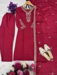 DESIGNER CHINON EMBROIDERY CODING DORI WORK TOP BOTTOM WITH DUPATTA FESTIVE WEAR WHOLESALE PRICE ETHNIC GARMENT (4)