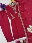 DESIGNER CHINON EMBROIDERY CODING DORI WORK TOP BOTTOM WITH DUPATTA FESTIVE WEAR WHOLESALE PRICE ETHNIC GARMENT (4)