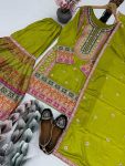 DESIGNER CHINON SILK CHAIN SEQUENCE WITH REAL MIRROR HAND WORK TOP SHARARA WITH DUPATTA WEDDING WEAR WHOLESALE PRICE ETHNIC GARMENT (46)