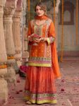 DESIGNER CHINON SILK CHAIN SEQUENCE WITH REAL MIRROR HAND WORK TOP SHARARA WITH DUPATTA WEDDING WEAR WHOLESALE PRICE ETHNIC GARMENT (51)