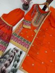 DESIGNER CHINON SILK CHAIN SEQUENCE WITH REAL MIRROR HAND WORK TOP SHARARA WITH DUPATTA WEDDING WEAR WHOLESALE PRICE ETHNIC GARMENT (51)
